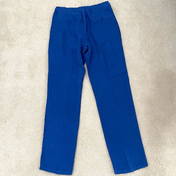 04651/ A Trip in a Bag Men's NWT Casual Pants Sz L US In Solid Blue Linen Jogger - Picture 2 of 8